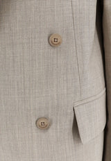 The Frankie Shop Newark Double-Breasted Blazer Beige BLFS21982276BEIGEMELANGE_Beigemelange_70331631