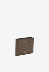 Tom Ford T Line Bi-Fold Wallet in Croc-Embossed Leather Brown Y0228LCL483SEBN_423baa7b-4898-4d4d-958f-c9ba0e03e949