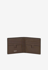 Tom Ford T Line Bi-Fold Wallet in Croc-Embossed Leather Brown Y0228LCL483SEBN_423baa7b-4898-4d4d-958f-c9ba0e03e949