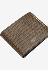 Tom Ford T Line Bi-Fold Wallet in Croc-Embossed Leather Brown Y0228LCL483SEBN_423baa7b-4898-4d4d-958f-c9ba0e03e949