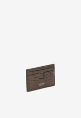 Tom Ford T Line Cardholder in Croc-Embossed Leather Brown Y0232LCL483SEBN_16dc5515-61b9-46e3-9bad-ba897ca9e93c