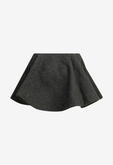 GANNI Flared Wool Mini Skirt Gray A1090302252_57b8918e-05fd-4ddd-8a3a-6ccee9052ec7