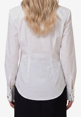 The Attico Padded-Shoulders Poplin Shirt White 261WCH00050-052AA-001