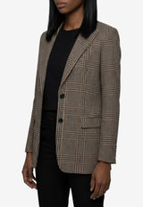 Tagliatore Bertha Prince of Wales Wool Jacket Gray JBERTHA16B-120200-M1098