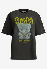 GANNI Forest Teddy Printed T-shirt Black A1050303252_2c8550b8-11b4-4ffa-b4ad-7b14f2c89ca5