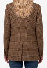 Tagliatore Jasmine Prince of Wales Wool Blazer Brown JJASMINE10B-440073-M1364