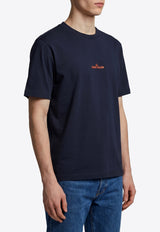 Stone Island Logo Print Crewneck T-shirt Navy L2S152100001-S0534-V002A