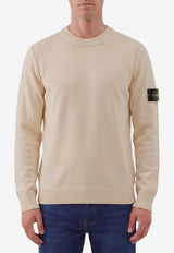 Stone Island Logo Patch Wool Sweater White L2S155100072-S00A3-V0093