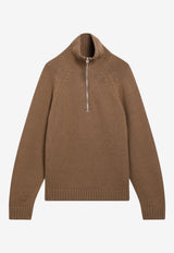 Tom Ford Half-Zip Wool Sweater Beige KFL017YMW167/T_TOM-EBN