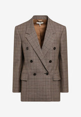 Chloé Prince of Wales Double-Breasted Blazer Brown CH26AVE78164/T_CHLOE-93C