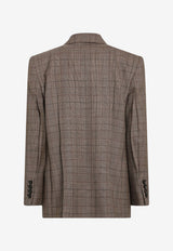 Chloé Prince of Wales Double-Breasted Blazer Brown CH26AVE78164/T_CHLOE-93C