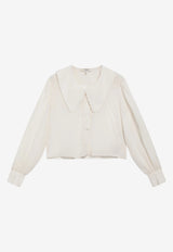 Chloé Crepe De Chine Wide-Collar Shirt White CH26AH109005/T_CHLOE-107