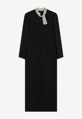 Valentino Silk Cady Couture Midi Dress Black 9B3VAKK11MM/T_VALE-NUD