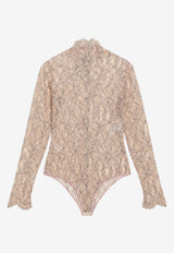 Valentino Rebrodé Lace Bodysuit Pink 9B3MR01Y9TR/T_VALE-DNS