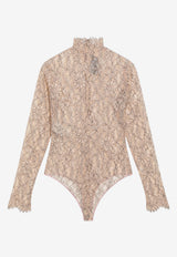 Valentino Rebrodé Lace Bodysuit Pink 9B3MR01Y9TR/T_VALE-DNS