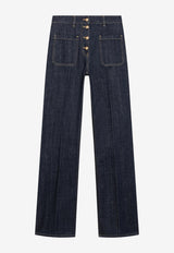 Valentino Logo Patch Washed Jeans Blue 9B3DD23LAER/T_VALE-528
