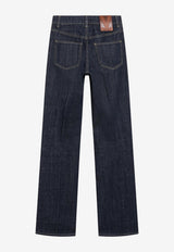 Valentino Logo Patch Washed Jeans Blue 9B3DD23LAER/T_VALE-528