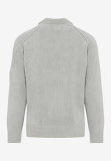Chenille Knit Polo Sweater