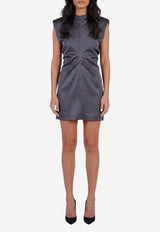 Federica Tosi Draped Satin Mini Dress Gray 31211-311-80