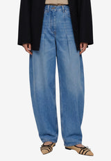 Jacquemus High-Waist Barrel-Leg Jeans Blue PAW00609-AD00038-33C