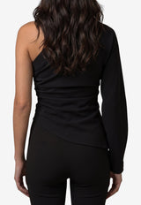 Federica Tosi One-Shoulder Draped Blouse Black 31102-313-29