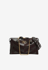 Valentino Medium Panthea Suede and Nappa Shoulder Bag Brown 9W2B0S70DED/T_VALE-RE6