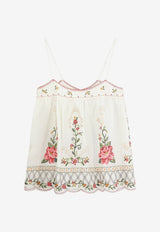Farm Rio Floral Embroidered Top White 355785L0025_OFFWHITE_70332376