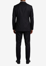 Tagliatore Super 100's Double-Breasted Wool Suit Black 2SNY10BNT-070001-N5712