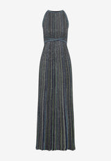 Lurex Striped Maxi Dress