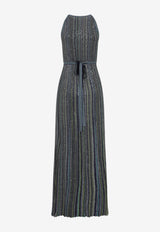 Lurex Striped Maxi Dress