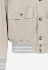 Suede Leather Bomber Jacket