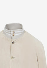 Suede Leather Bomber Jacket