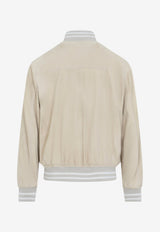 Suede Leather Bomber Jacket