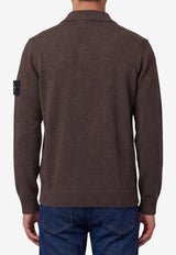 Stone Island Logo Patch Polo Sweater Brown L2S155100018-S00B4-V0M62
