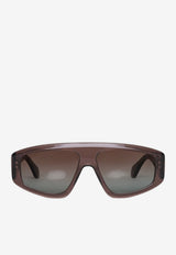 Alaïa Aviator Shield Sunglasses Brown AA4L0092S-001-768