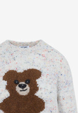 Textured Bear Bouclé Knit Sweater
