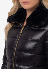 Herno Ultralight Nylon Fur-Collar Jacket Black PI001923D-12017Z-9300