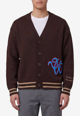 Off-White Cat Off Knitted Varsity Cardigan Brown OMHB019F26-KNI00150-510