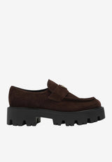 Prada Monoblock Suede Loafers Brown 1D185OB050054/T_PRADA-F0003