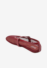 Alaïa Patent Leather and Mesh Ballet Flats Red AA3A029TK007ANY/T_ALAIA-U18