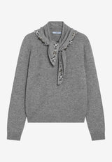Prada Cashmere Sweater with Scarf Gray P24F3FOOO17E2/T_PRADA-F0031
