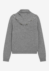 Prada Cashmere Sweater with Scarf Gray P24F3FOOO17E2/T_PRADA-F0031