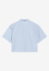 Miu Miu Ruffled Poplin Shirt Light Blue MK2045OOO10RG/T_MIU-F0013