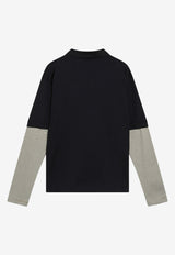 Miu Miu Long-Sleeved Polo T-shirt Blue MJL076OOO17OR/T_MIU-F0UD9