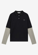 Miu Miu Long-Sleeved Polo T-shirt Blue MJL076OOO17OR/T_MIU-F0UD9