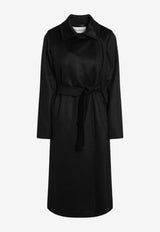 Max Mara Manuela Camel Hair Belted Coat Black MANUELAWO/T_MAXM-002