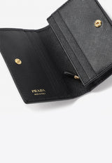 Triangle Logo Saffiano Leather Wallet