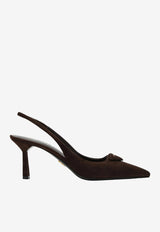 Prada 75 Suede Slingback Pumps Brown 1I901MDD75008/T_PRADA-F0003