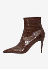 Paris Texas Vera 85 Ankle Boots in Croc-Embossed Leather Brown PX2073-XCOCO-CIOCCOLATO