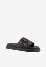 Fendi FF Jacquard Leather Sandals Black 7X1674AF5TF1OOG_NERONERGRIGIO NERO_70026631